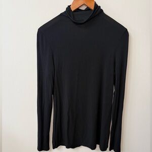14th & Union Black Mock Neck Long Sleeve Modal Top Size M